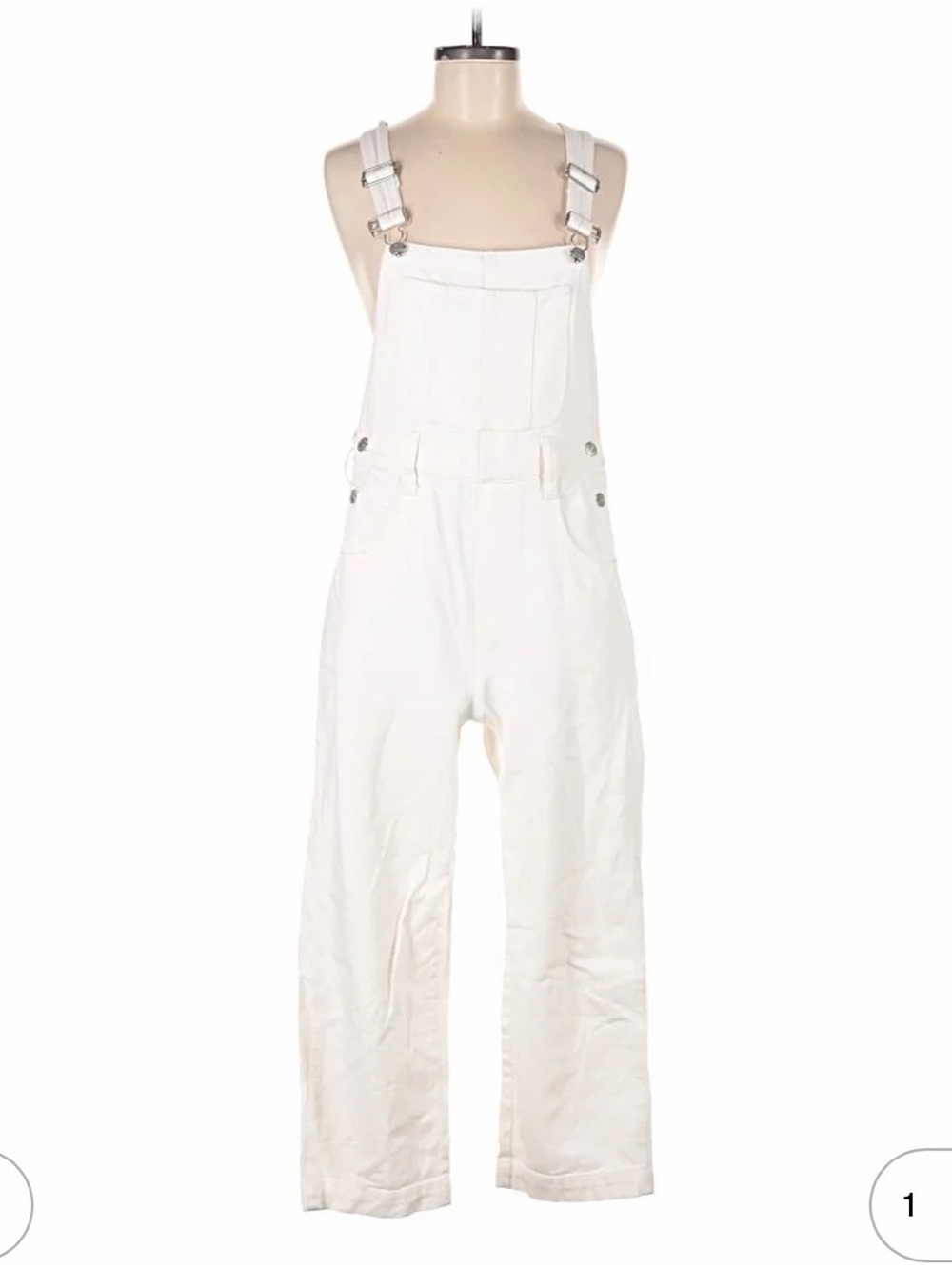 Cream/white Denim Overalls